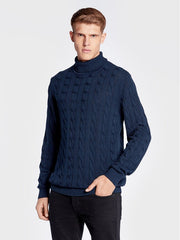 SOLID MENS HIGH NECK SWEATER