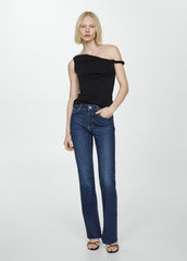 ELLE Medium Rise Straight Jeans