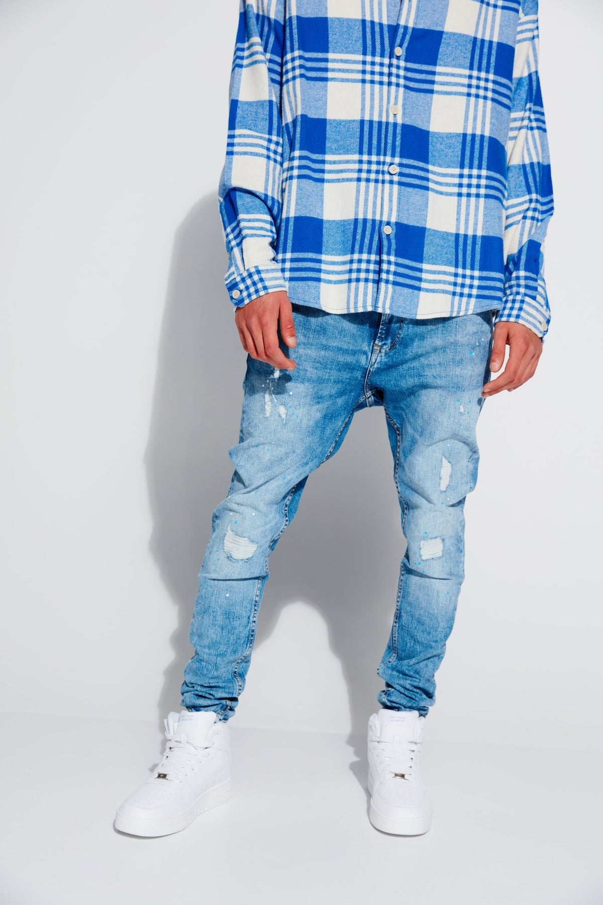 FSBN Tapered Mit Destroys Denim