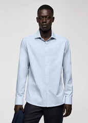 MANGO Slim Fit Stretch Cotton Shirt