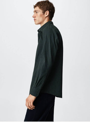 MNG MENS SLIM FIT MICRO CHECK SHIRT