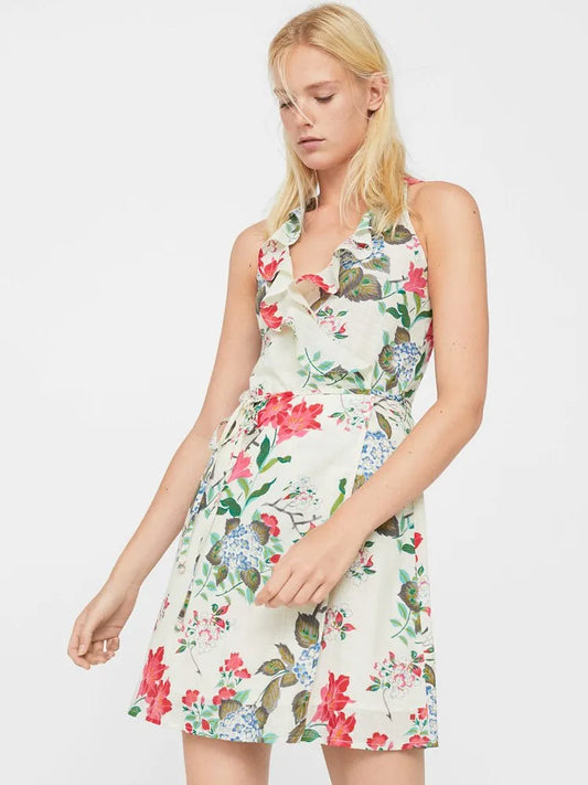 Women Floral Wrap Dress