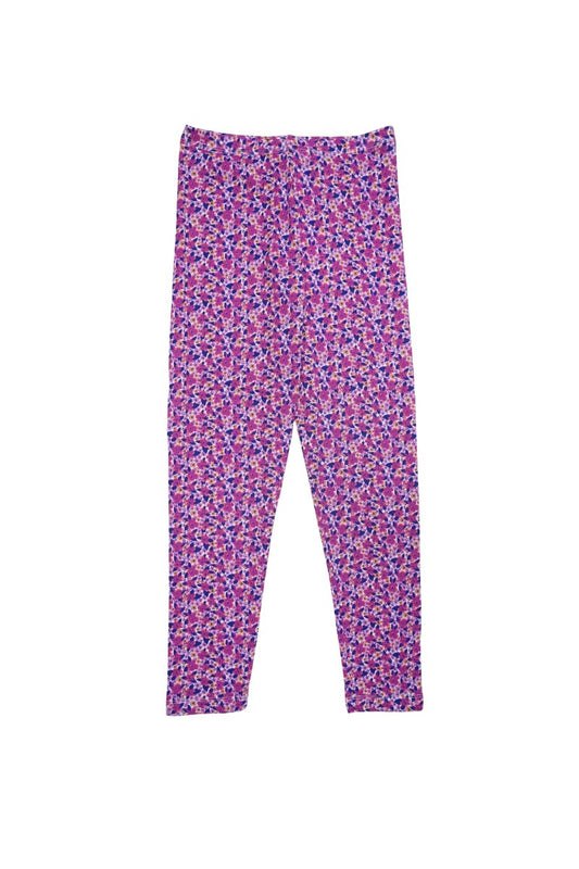 DU PAREIL Girls' All - Over Floral Print Leggings – Fuchsia & Violet - Smgarment's