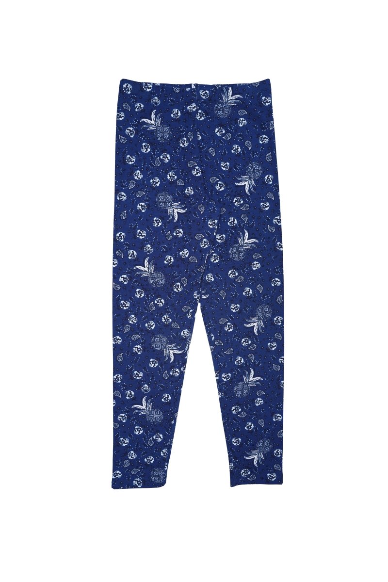 DU PAREIL Girls' Blue Tropical Pineapple Print Leggings - Smgarment's