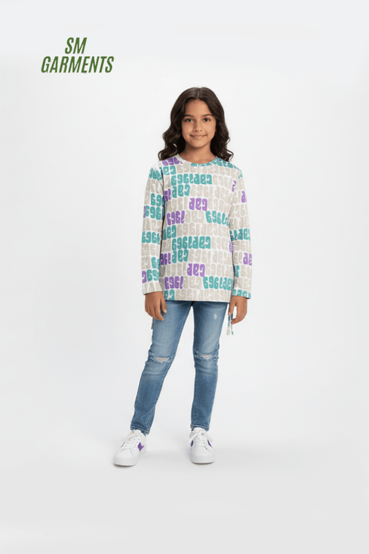 DUPAREIL GIRLS PRINTED LONG SLEEVED TEE - Smgarment's