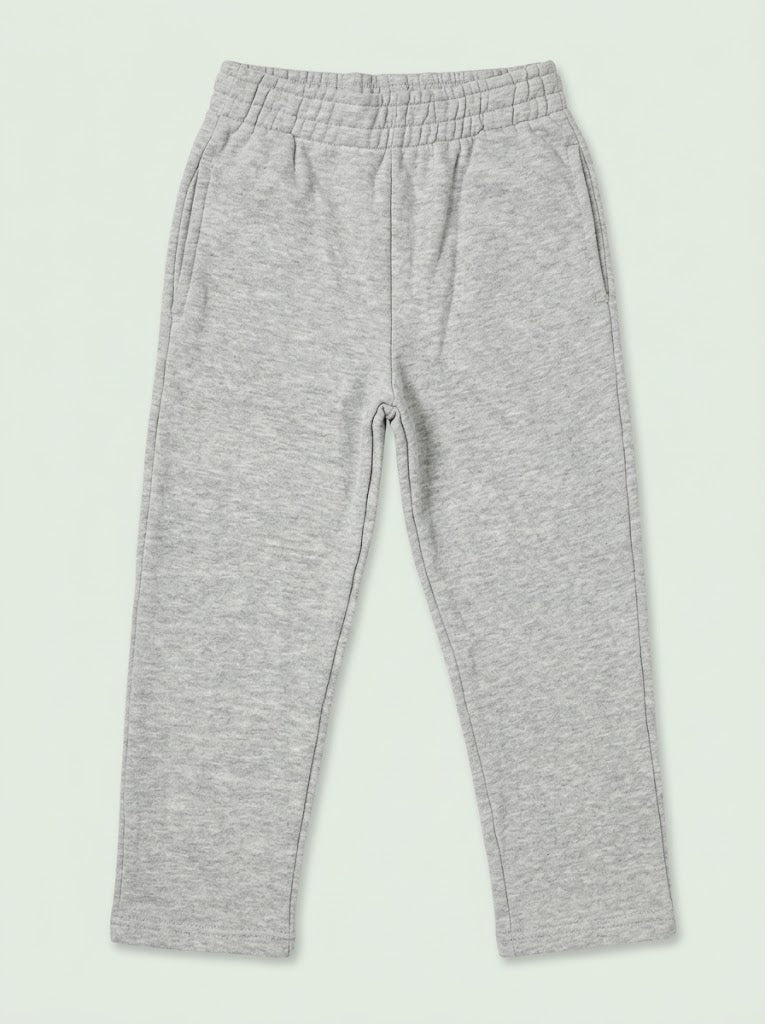Boys' Casual Cotton-Blend Fleece Sweatpants – Light Gray