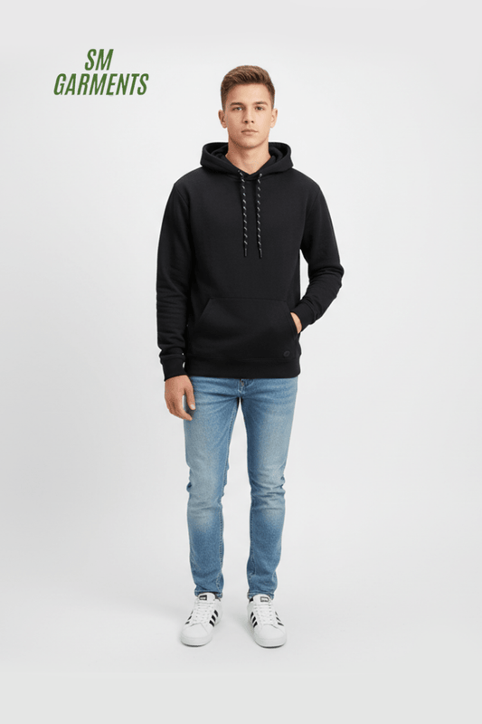 EASY WEAR MENS Classic Black Pullover Hoodie - Smgarment's