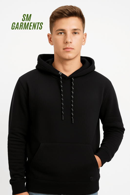 EASY WEAR MENS Classic Black Pullover Hoodie - Smgarment's