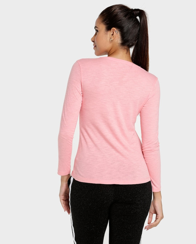 RIACHELO Flame Long Sleeve Blouse - Light Pink