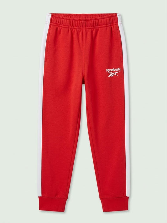 BRANDED Boys' Casual Cotton-Blend Fleece Joggers with Side Stripes – Red
