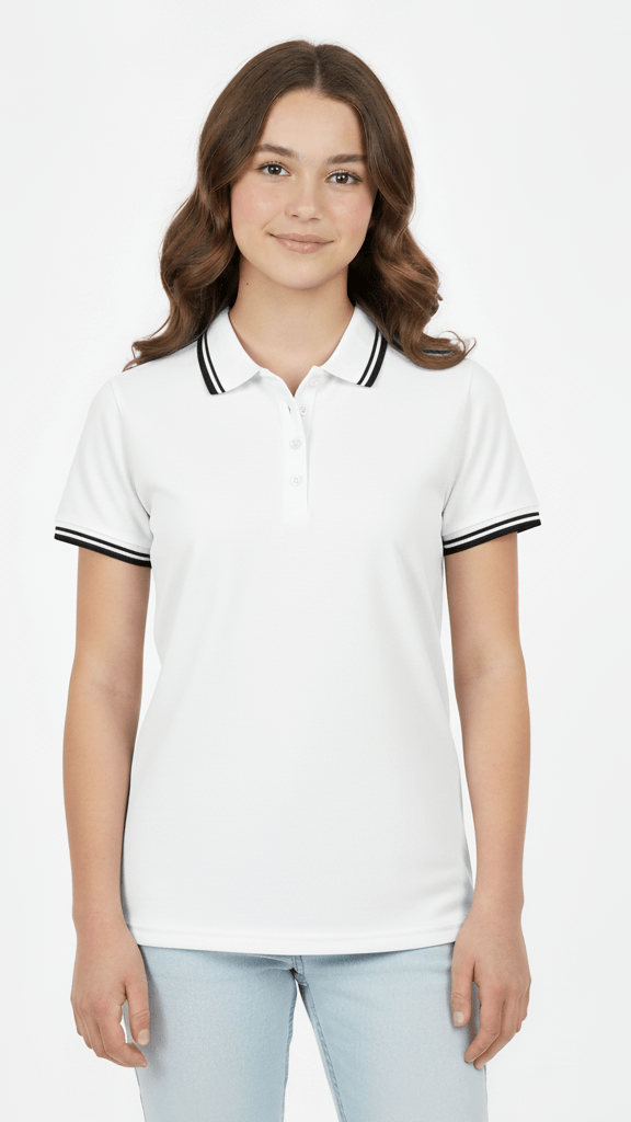 ELEVATE Women's Amarago Piping Polo - White - Smgarment's