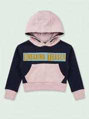 ROAD WEAR Girls' Colorblock Graphic Hoodie with Kangaroo Pocket