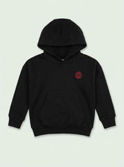 Boys BRANDED ' Black Pullover Hoodie with Red Chest Emblem