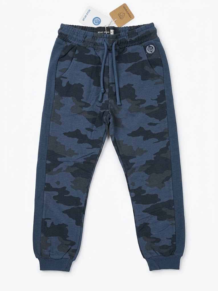 Boys BRANDED' Navy Camouflage Fleece Jogger Sweatpants with Side Taping| SM GARMENTS