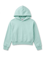 Girls Branded Solid Mint Green Cotton Fleece Pullover Hoodie| SM GARMENTS