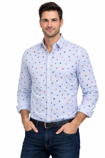 CELIO MENS PRINTED STRIPED SHIRT