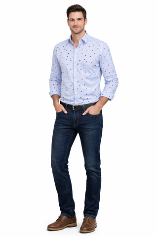 CELIO MENS PRINTED STRIPED SHIRT