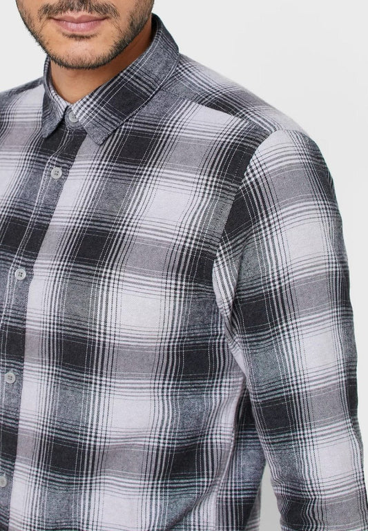 Flannel Checked Slim Fit Shirt - Smgarment's