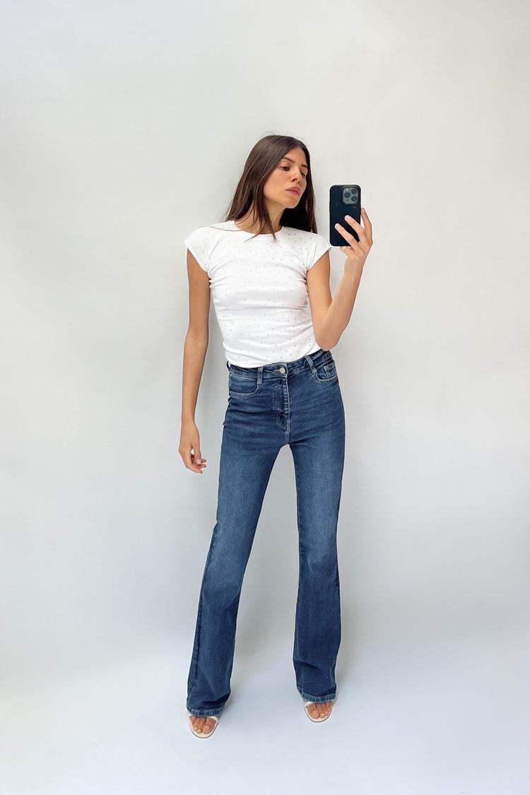 FLARE JEANS WITH A HIGH WAIST - SMgarment's