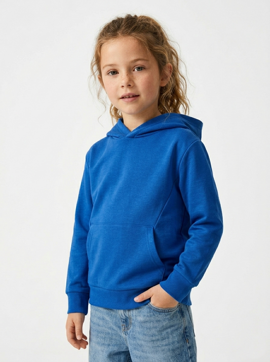 REEBOK GIRLS ROYAL BLUE HOODED PULLOVER
