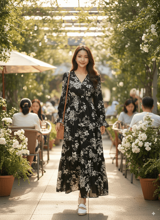 Floral Vacation Womens Long Dress - Smgarment's