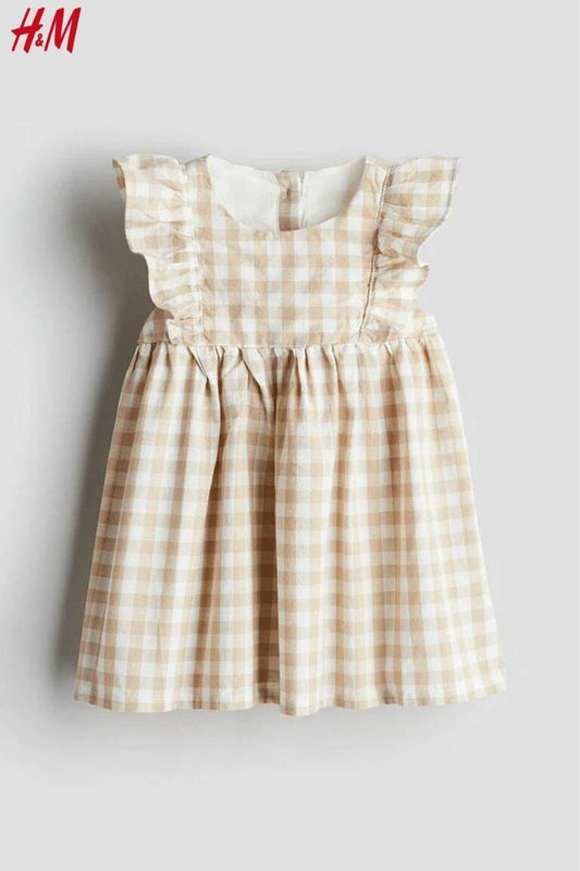 Flounce - Trimmed Cotton Dress - SMgarment's