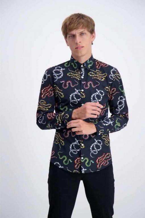 FLOWER SNAKE PRINT SHIRT - SMgarment's