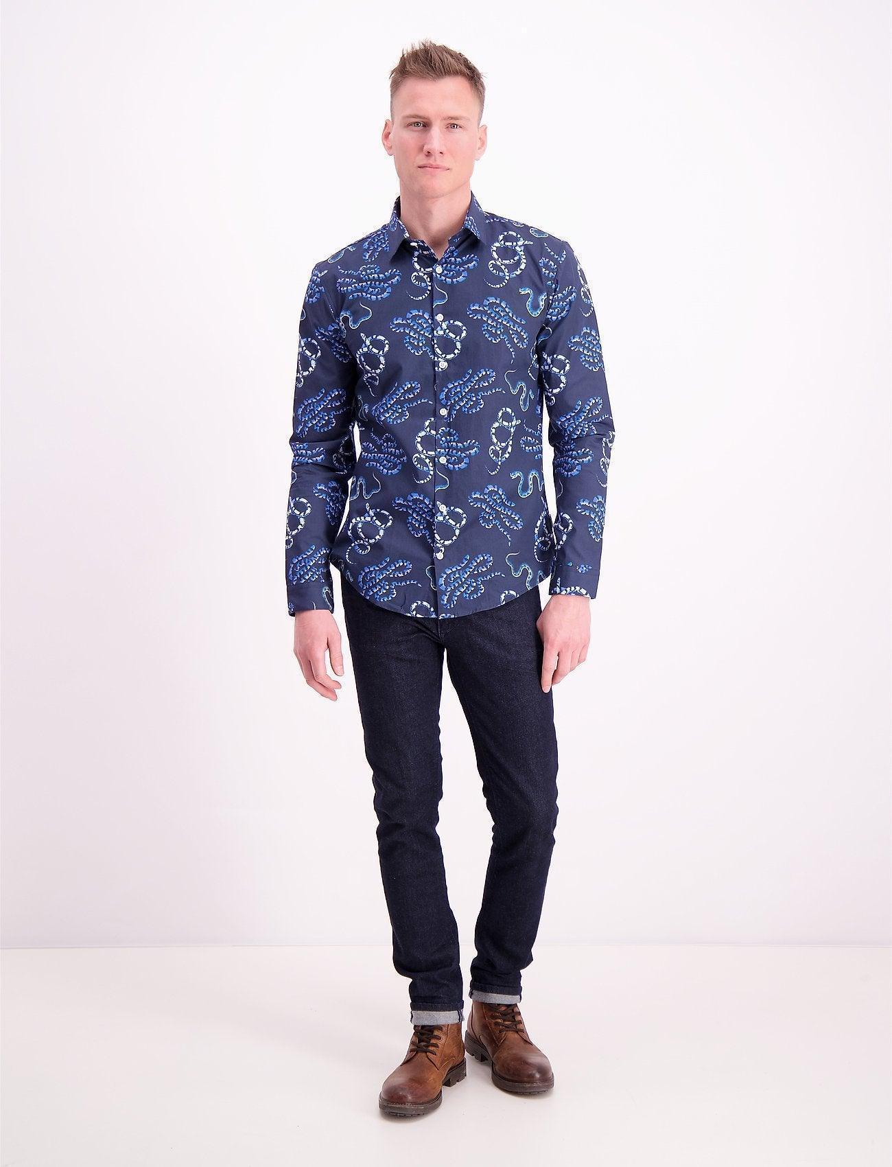 FLOWER SNAKE PRINT SHIRT - SMgarment's