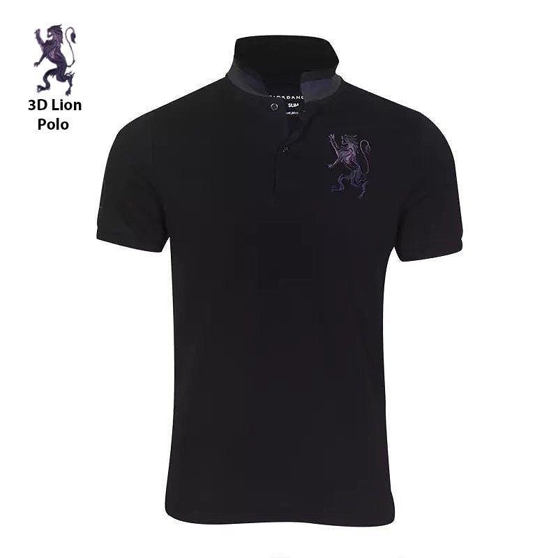 GIORDANO 3D Lion Polo (Black) - Smgarment's