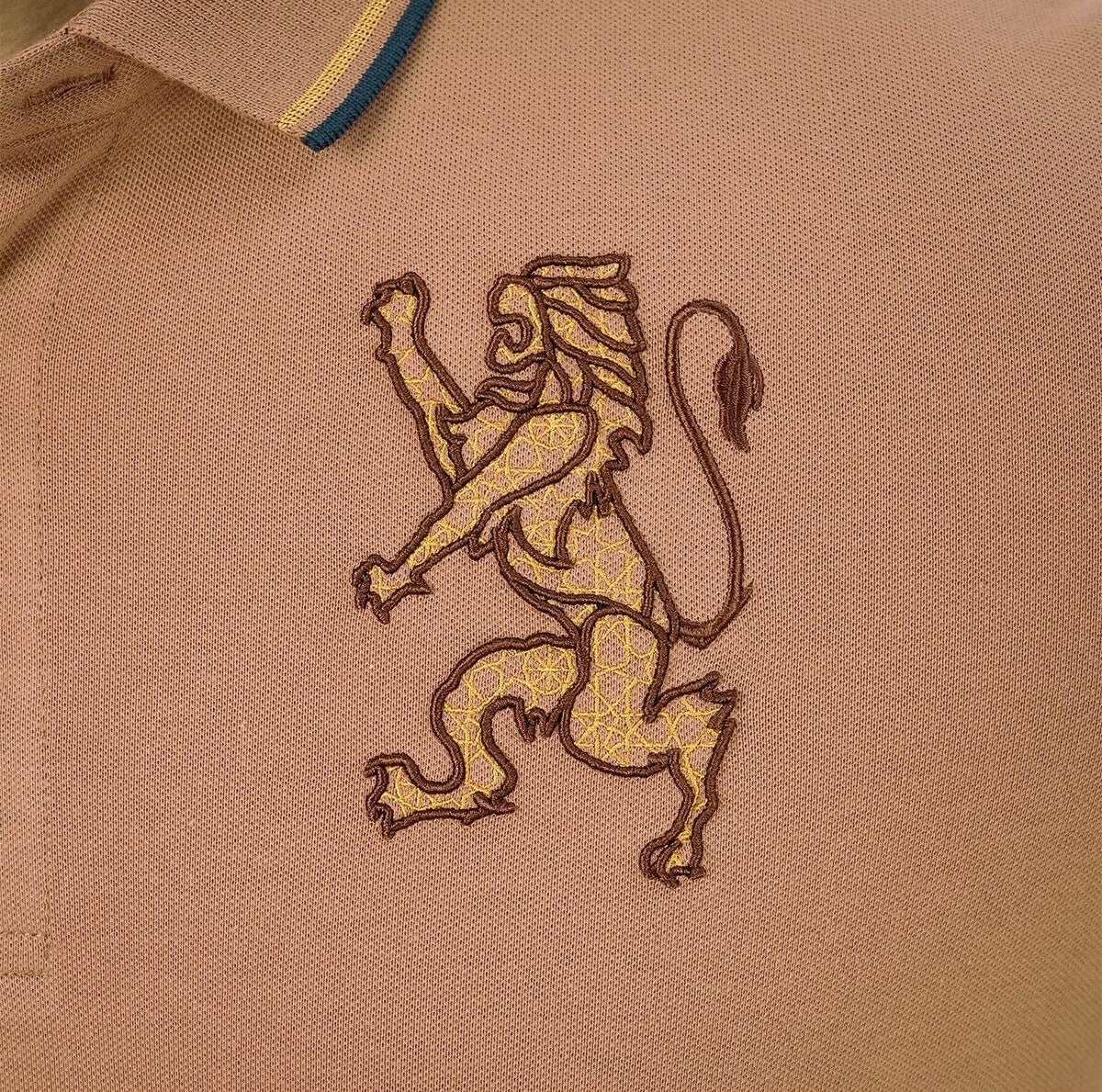 GIORDANO Men's 3D Lion Polo Slim Fit Bold Embroidery Premium Pique - Smgarment's