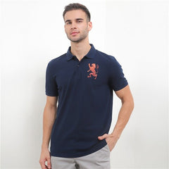 GIORDANO Men's Lycra Pique Embroidery Polo (3D Lion) - Smgarment's