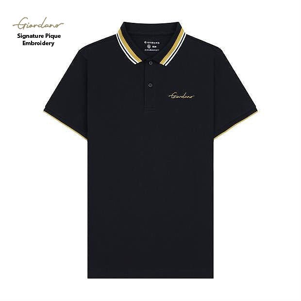 GIORDANO Men's Signature Pique Embroidery Solid Polo - Smgarment's