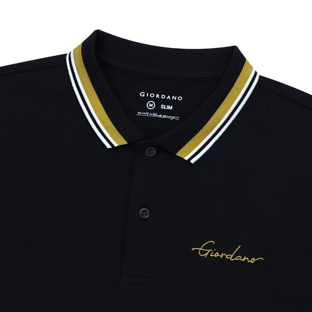 GIORDANO Men's Signature Pique Embroidery Solid Polo - Smgarment's