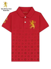 GIORDANO MEN'S Slim All Over Print Polo Haute Red - Smgarment's