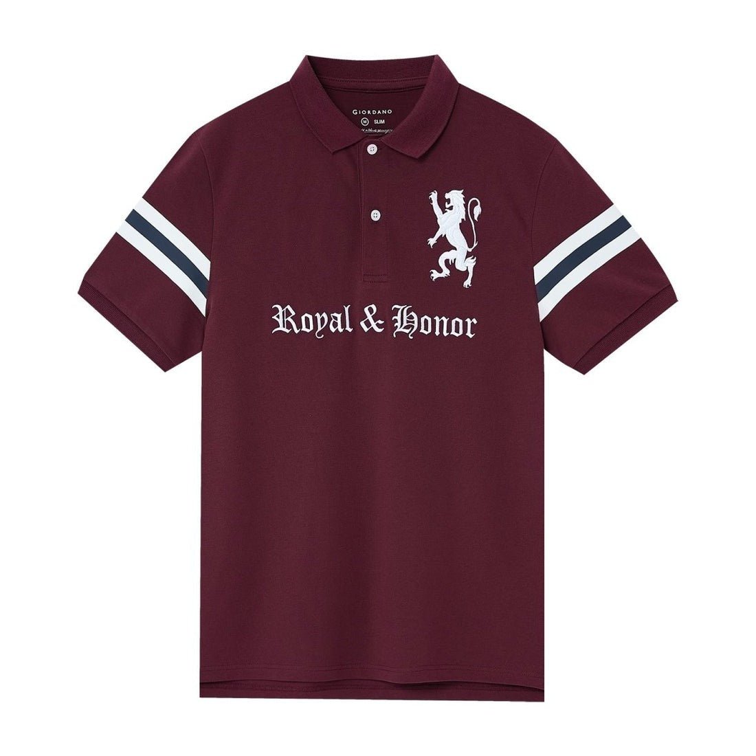 GIORDANO Men's Slim Fit Polo - Union Jack Embroidery - Smgarment's