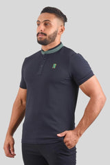 GIORDANO Mens Small Lion Embroidery Polo (Black) - Smgarment's