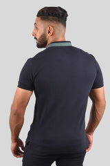 GIORDANO Mens Small Lion Embroidery Polo (Black) - Smgarment's