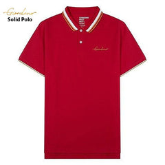GIORDANO Red Men's Solid Polo - Smgarment's