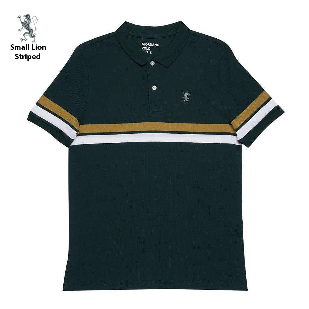 GIORDANO Small Lion Striped Polo - Smgarment's