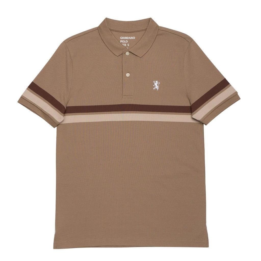 GIORDANO Small Lion Striped Polo - Smgarment's