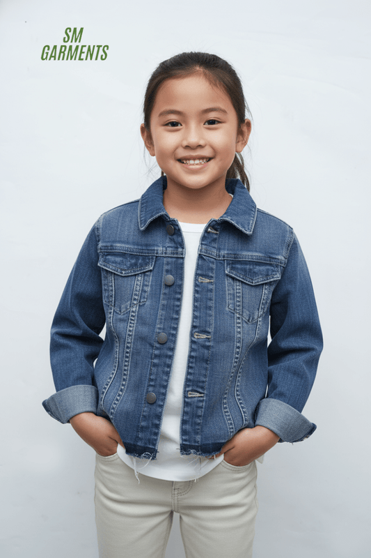 GIRLS BASIC DENIM JACKET - Smgarment's