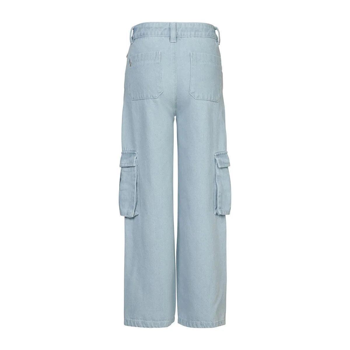 Girls Denim Pants Cargo Wide Leg - SMgarment's