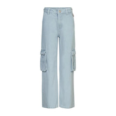 Girls Denim Pants Cargo Wide Leg - SMgarment's