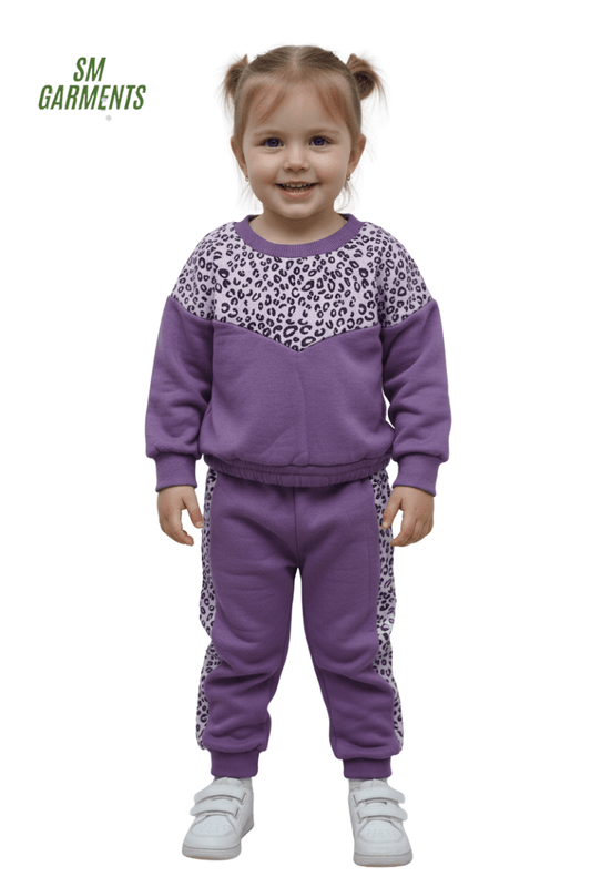 Girls Fleece Sweatshirt And Joggers Set - Smgarment's