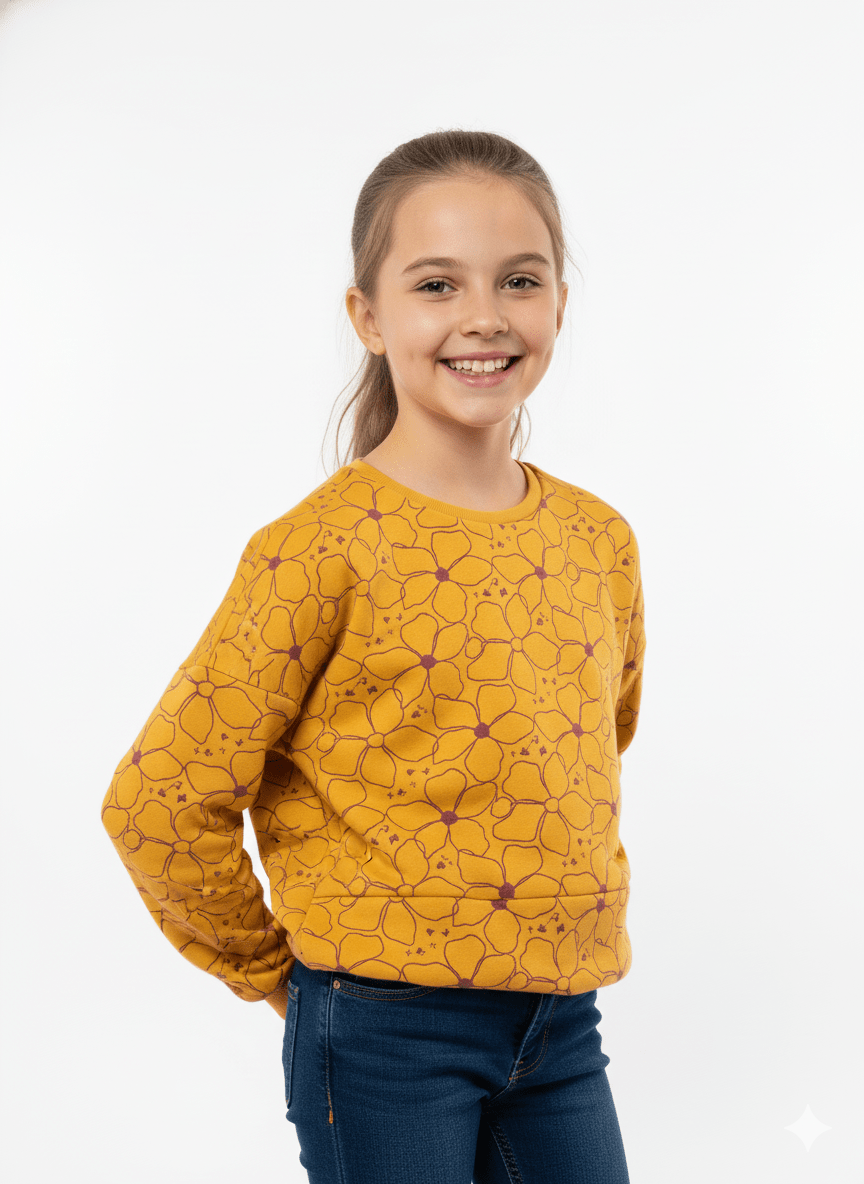 GIRLS FLORAL SWEATSHIRT - Smgarment's