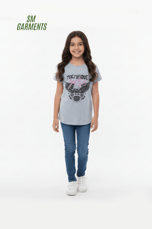 Girls' Graphic Tee – Magnifique Girl Eagle Print - Smgarment's