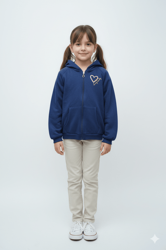 GIRLS HEART PRINT HOODIE - Smgarment's