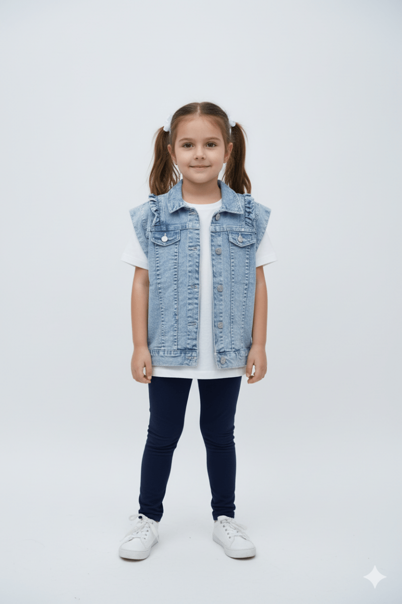 GIRLS MANNING CROPPED DENIM JACKET - Smgarment's