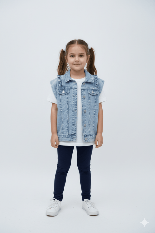 GIRLS MANNING CROPPED DENIM JACKET - Smgarment's