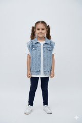 GIRLS MANNING CROPPED DENIM JACKET - Smgarment's